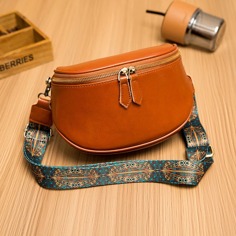 Oil Wax Leather Ladies Handbag Women Shoulder Bags Vintage Solid Cow Leather Fem