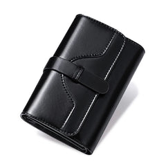 Oil Wax Leather Women's Wallet Clutch RFID