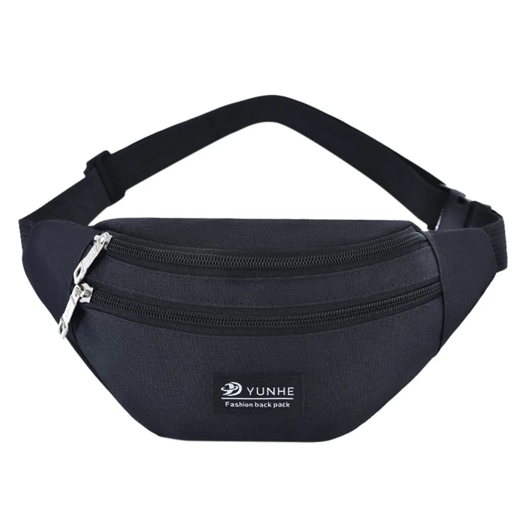 Solid Crossbody Zipper Waist Bag Fanny Pack