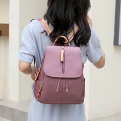 Casual Shoulder Backpack for Women Travel Student Solid Color