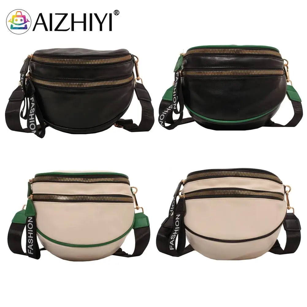Women's Large Leather Crossbody Bag, Multi-Compartment
