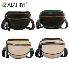 Women's Large Leather Crossbody Bag, Multi-Compartment