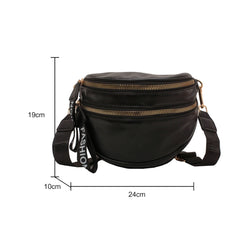 Women's Large Leather Crossbody Bag, Multi-Compartment