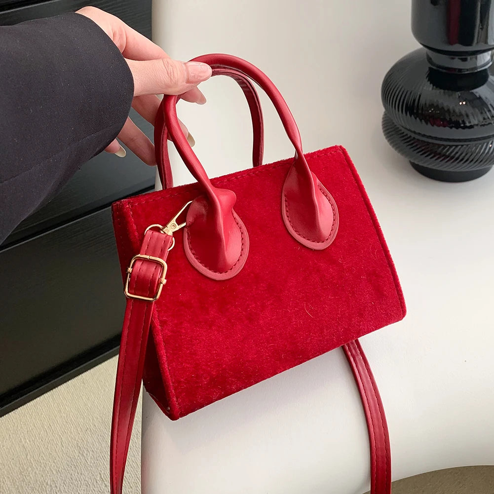 PU Leather Felt Handbags for Women Shopper Bag Messenger Bags