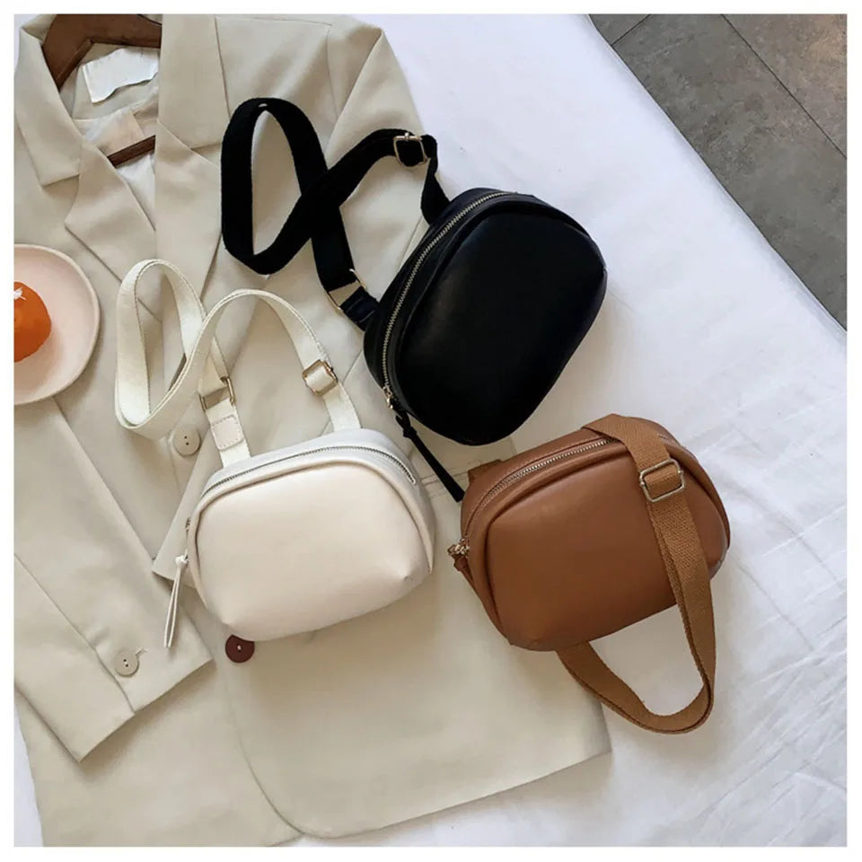 Tassel Small Messenger Bag For Women Soft Solid Crossbody Shoulder Bag