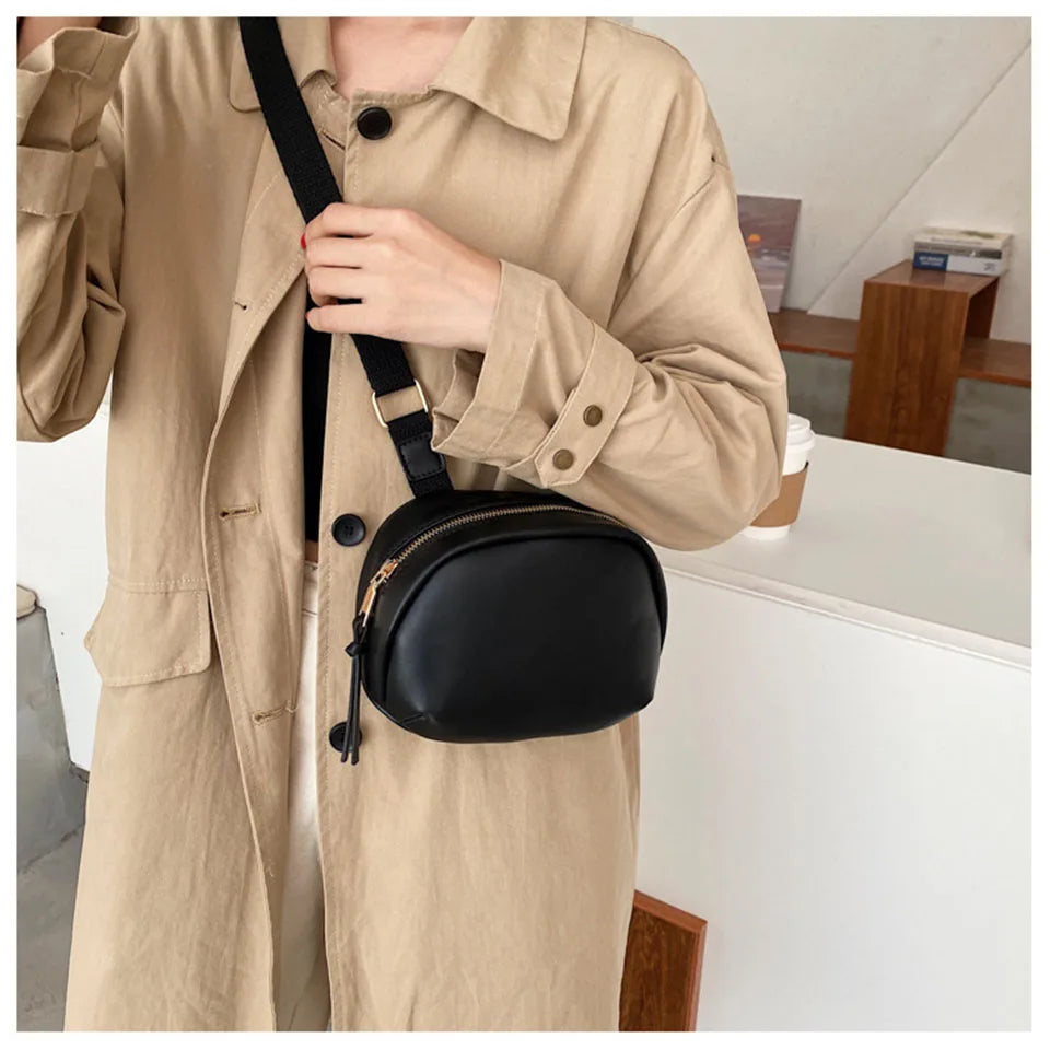 Tassel Small Messenger Bag For Women Soft Solid Crossbody Shoulder Bag