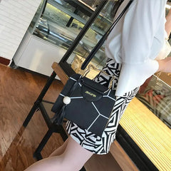 PU Leather Top-handle Women Handbag Tassel Shoulder Bag Casual Patchwork Tote