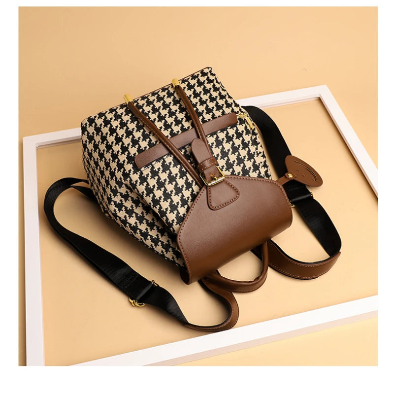 PU Leather Travel Female Shopping Backpack Student Schoolbag