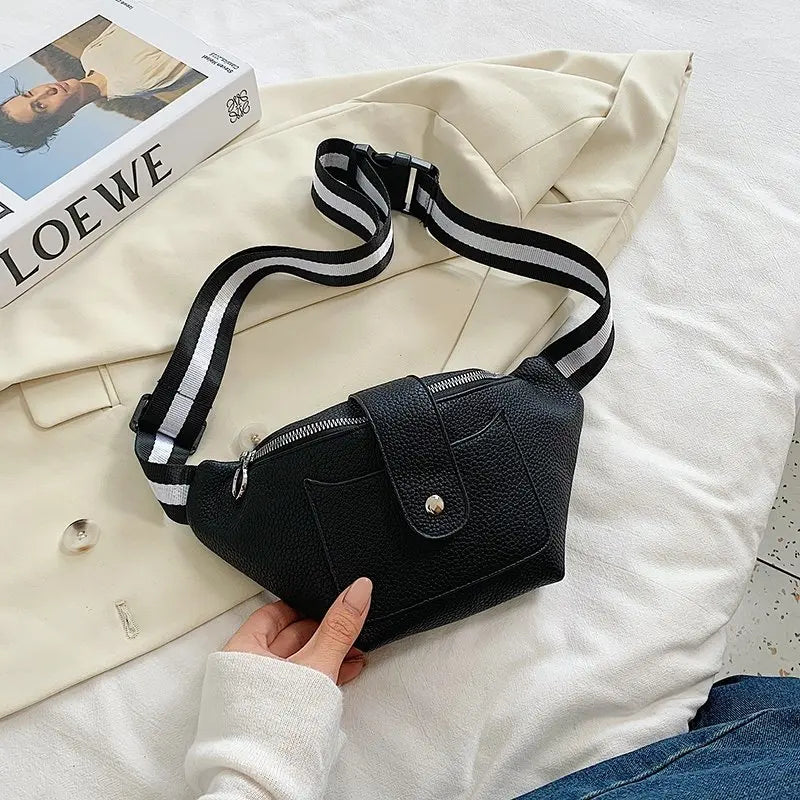 PU Leather Waist Bag Unisex Chest Bag Travel Money Phone Bags Ladies Fanny Pack