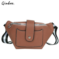 PU Leather Waist Bag Unisex Chest Bag Travel Money Phone Bags Ladies Fanny Pack