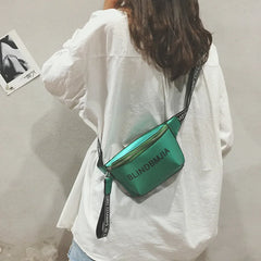 PU Leather Waist Bag Women Letter Fanny Packs Belt Bag Female Chest Handbag