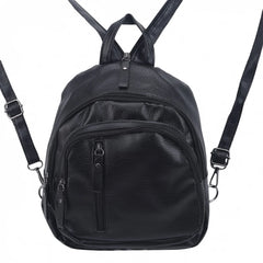 Small Zipper PU Leather Women Backpack