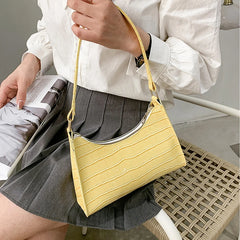 PU Leather Women Hobos Underarm Bag Crocodile Pattern Bright Colors Female Purse