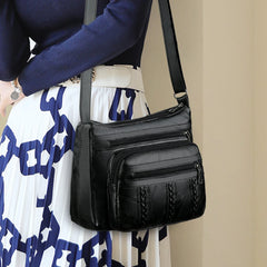 PU Leather Women Shoulder Messenger Bags Solid Casual Pocket Female Shoulder Han