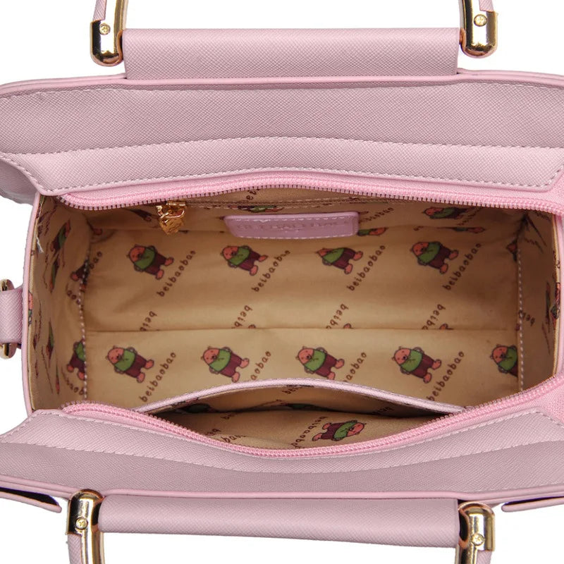 PU Leather Women's Tote Bag Triangle Patchwork Shoulder Bag