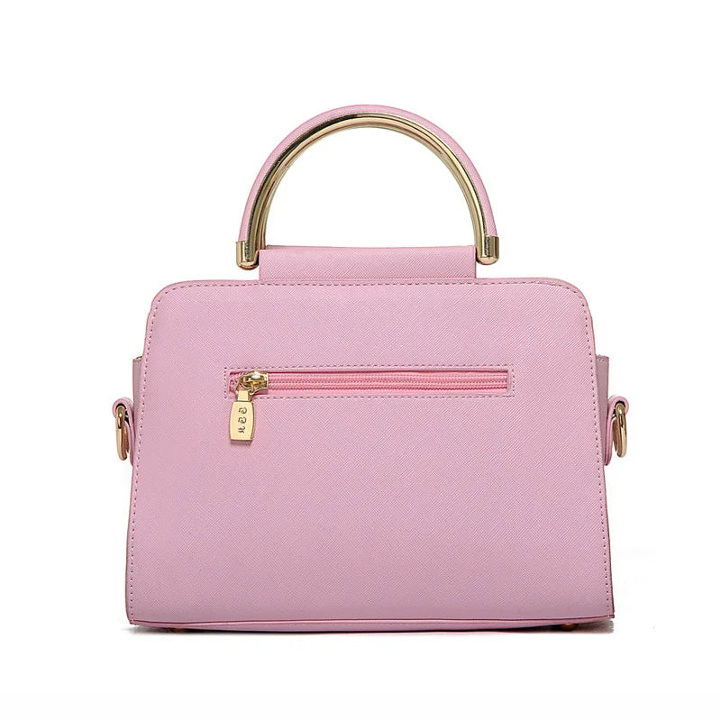 PU Leather Women's Tote Bag Triangle Patchwork Shoulder Bag