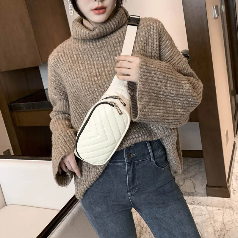 PU Women Bag Waist Chest Pouch Female Belt Purse Travel Phone Crossbody Bags