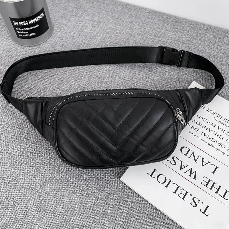 PU Women Bag Waist Chest Pouch Female Belt Purse Travel Phone Crossbody Bags