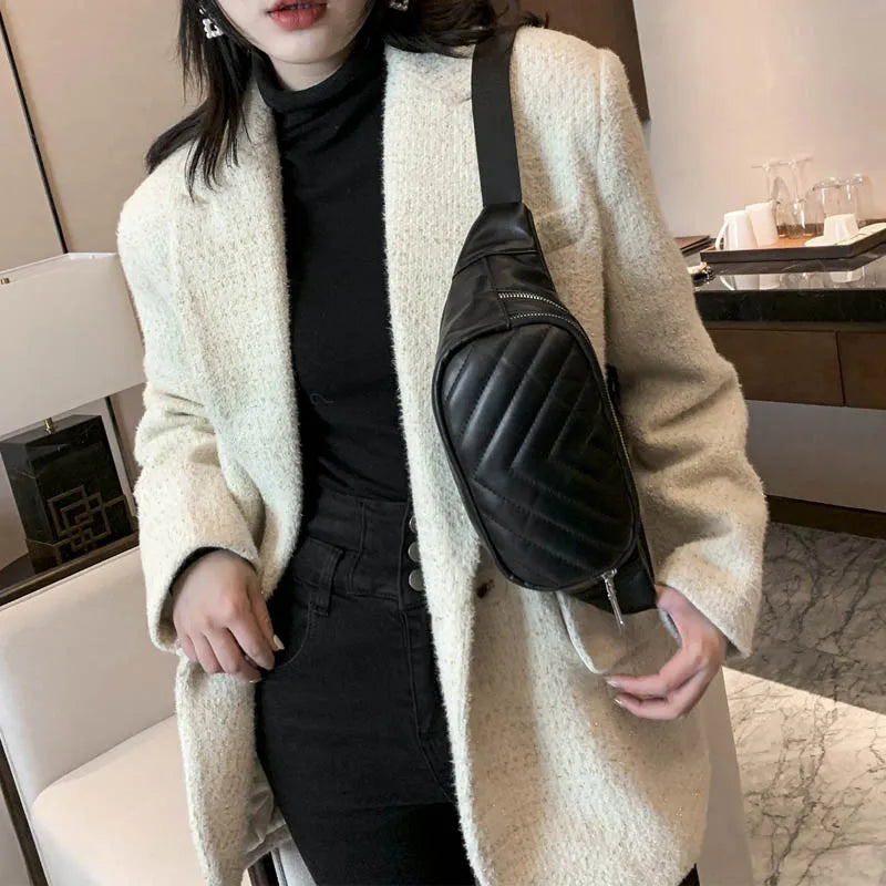 PU Women Bag Waist Chest Pouch Female Belt Purse Travel Phone Crossbody Bags