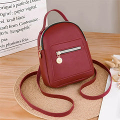 PU Women Shoulders Small Backpack Mini Purse Mobile Phone Messenger Bag