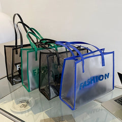PVC Jelly Bag Clear Handbag Summer Shoulder Bags Tote for Girls