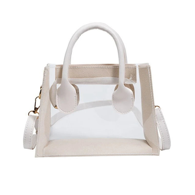 Transparent PVC Jelly Bag Beach Shoulder Crossbody Tote