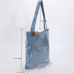 Reusable Denim Shopper Bag Large Capacity Waterproof Handbag