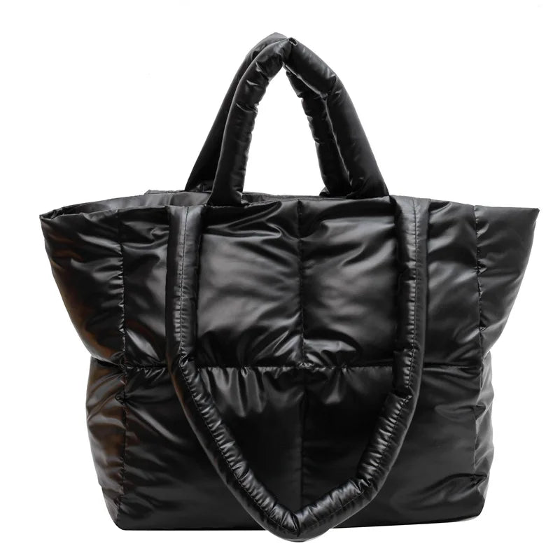 Winter Padded Large Tote Shoulder Bag for Women