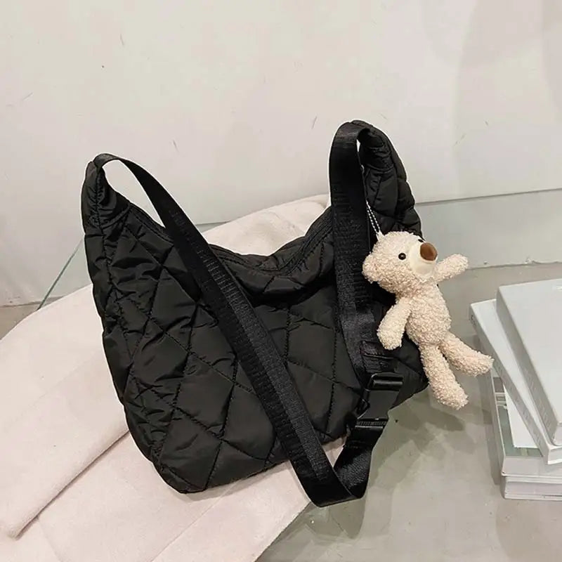 Quilted Nylon Woman Shoulder Bag Crossbody Winter Hobo