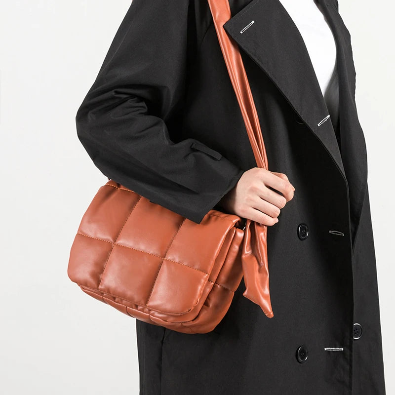 Padded Pillow Shoulder Bag Quilted Crossbody Messenger Bag