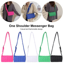 Quilted Crossbody Bag Solid Shopper Pouch Belt Buckle Women Shoulder Bag
