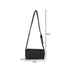 Quilted Crossbody Bag Solid Shopper Pouch Belt Buckle Women Shoulder Bag