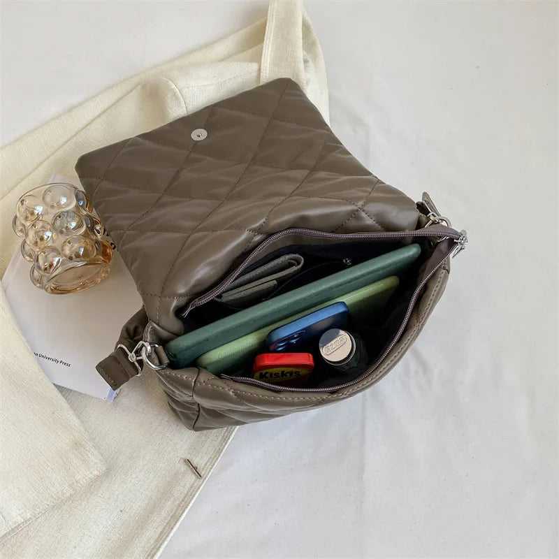 Quilted Shoulder Bag Large Totes Winter