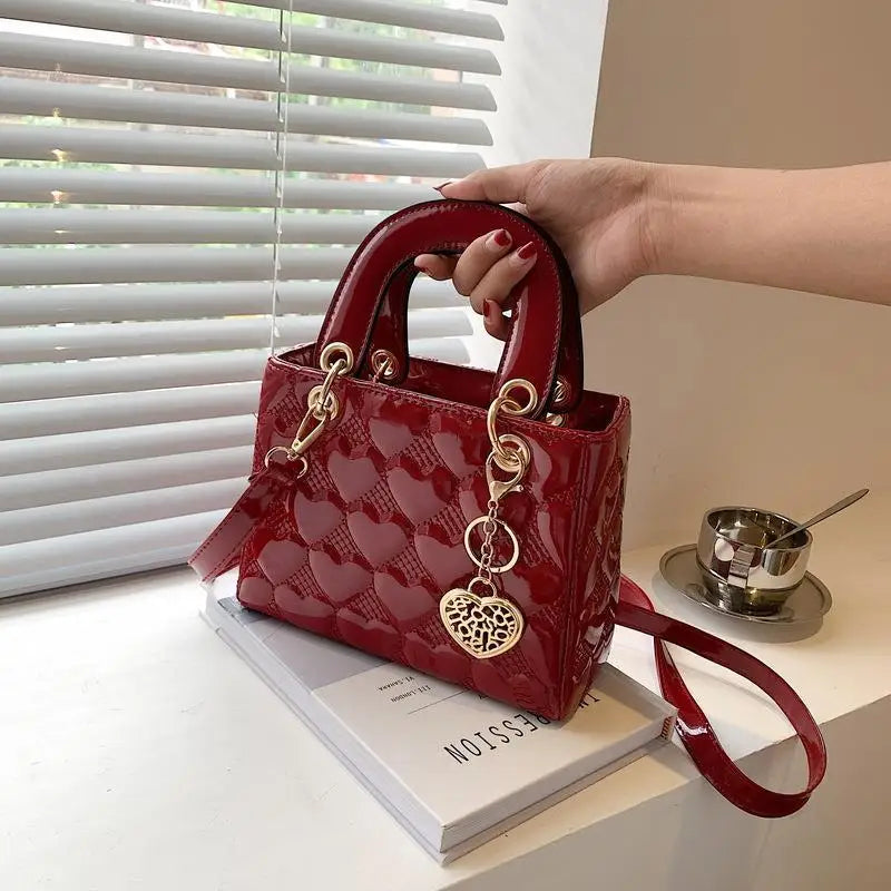 Heart Embossed Wedding Tote Shoulder Bag for Women