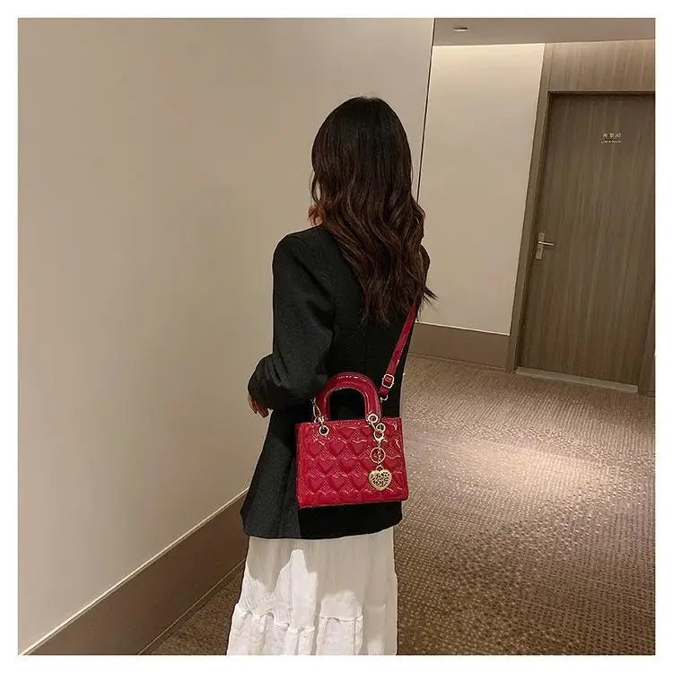 Heart Embossed Wedding Tote Shoulder Bag for Women
