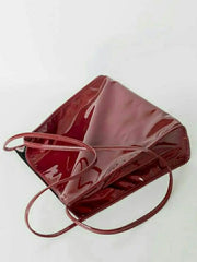 Vintage Patent Shoulder Bag for Women