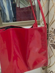 Vintage Patent Shoulder Bag for Women