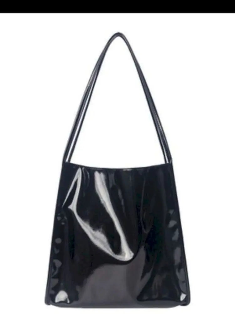Vintage Patent Shoulder Bag for Women