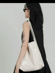 Vintage Patent Shoulder Bag for Women