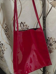 Vintage Patent Shoulder Bag for Women