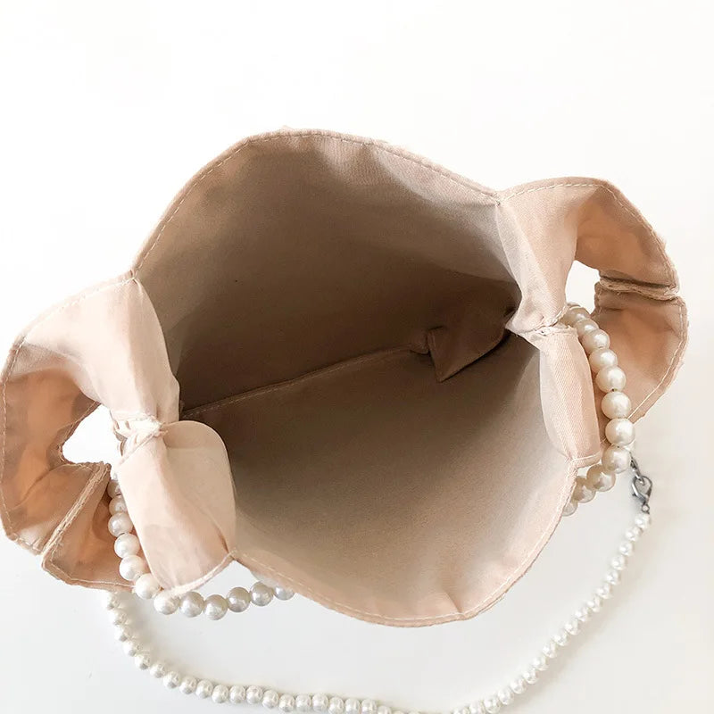 Pearls Chains Shoulder Bag Crossbody Purse Small Messenger Handbag Totes