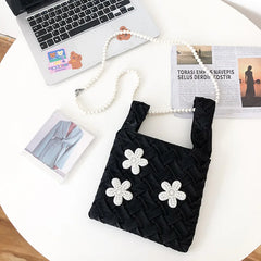 Pearls Chains Shoulder Bag Crossbody Purse Small Messenger Handbag Totes