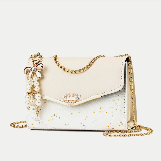 Sequin Leather Crossbody Bag Women Lady Messenger Purse Clutch