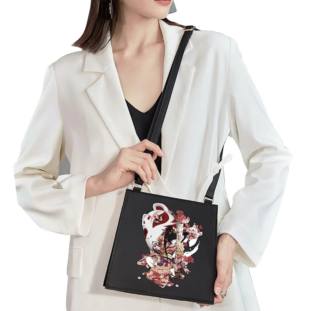 Anime Mask Pattern Party Ladies Square Mobile Phone Bag