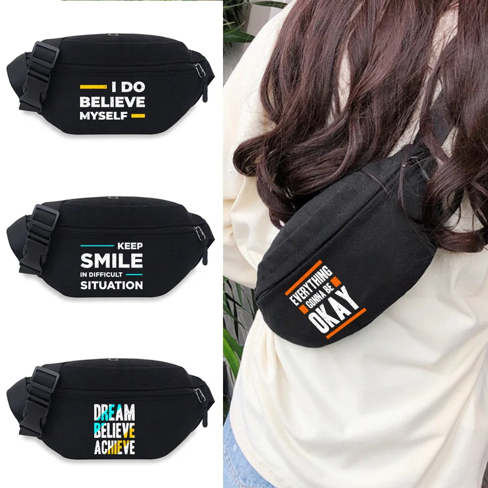 Print Waist Bag Men Women Fanny Packs Hip Belt Bags Money Travelling