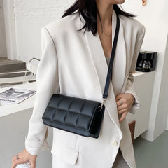 Plaid Crossbody Bag Women PU Leather Shoulder Bag Lady Handbag