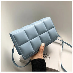 Plaid Crossbody Bag Women PU Leather Shoulder Bag Lady Handbag