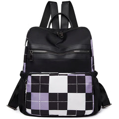 Plaid Print Backpack Oxford Fabric Lightweight School Bags