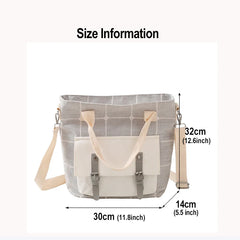 Plaid Shoulder Bag Canvas Crossbody Harajuku Messenger Handbag