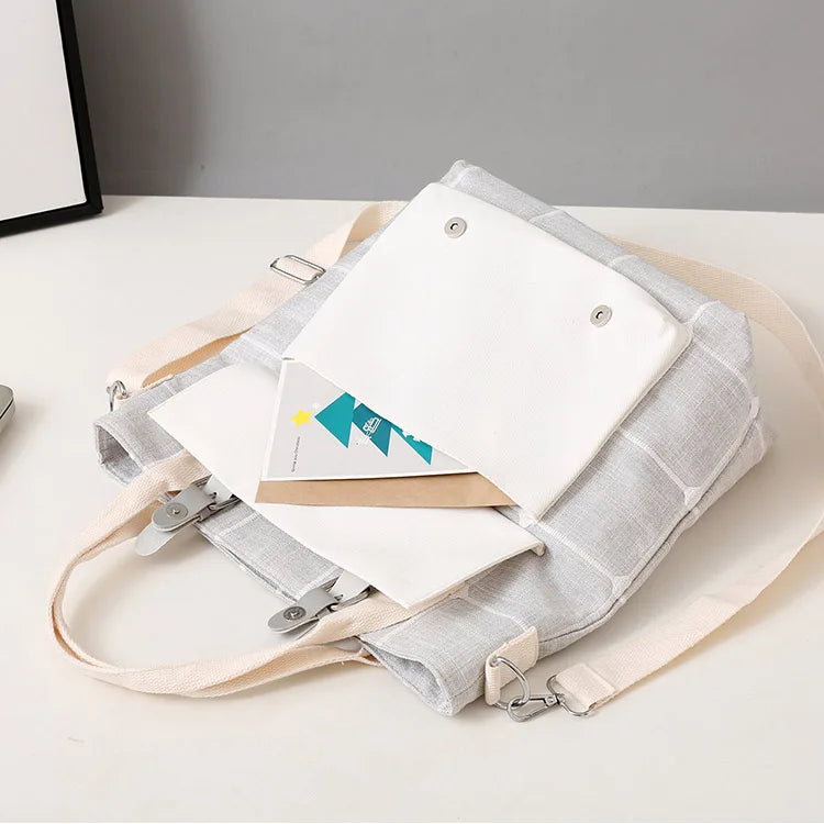Plaid Shoulder Bag Canvas Crossbody Harajuku Messenger Handbag